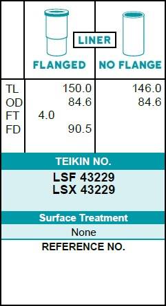 Гильза блока цилиндров TEIKIN LSX43229 (4шт/упак) не хонингованная