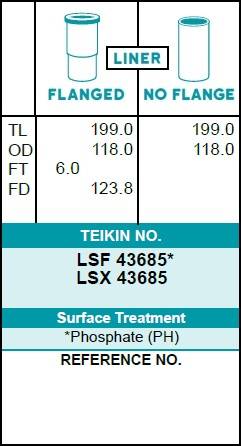 Гильза блока цилиндров TEIKIN LSF43685 (4шт/упак) не хонингованная