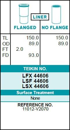 Гильза блока цилиндров TEIKIN LSX44606 (6шт/упак) не хонингованная