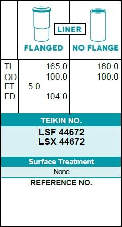 Гильза блока цилиндров TEIKIN LSF44672 (4шт/упак) не хонингованная
