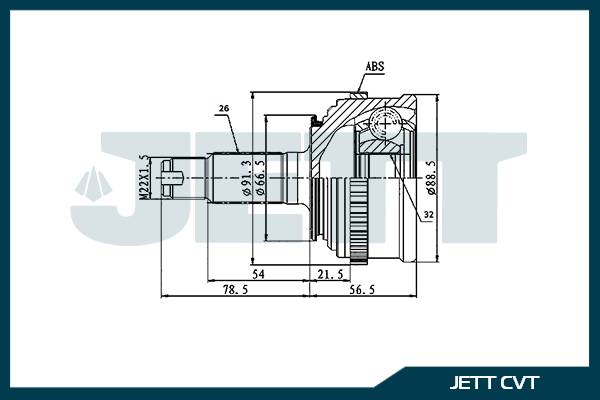 ШРУС внешний  JETT V41-3017 ABS