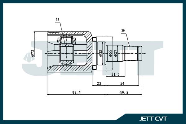 ШРУС внутренний  JETT V40-4068