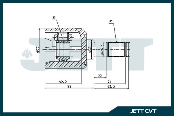 ШРУС внутренний  JETT V40-4072