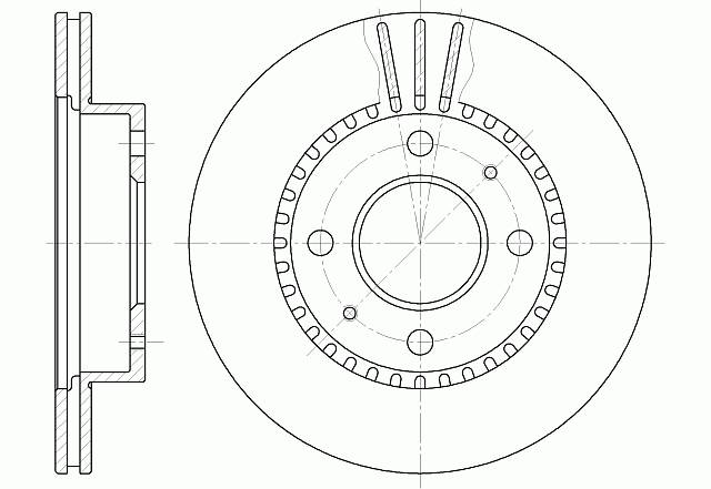 Диск тормозной вентилируемый G-brake  GR-02236