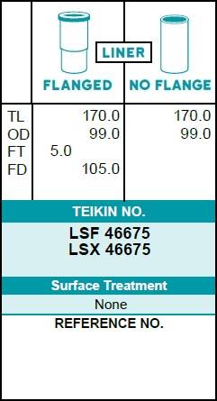 Гильза блока цилиндров TEIKIN LSX46675 (4шт/упак) не хонингованная