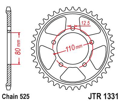Звезда мотоциклетная JT JTR1331.42ZBK