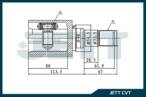 ШРУС внутренний  JETT V40-4129