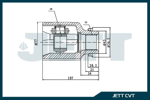 ШРУС внутренний  JETT V40-7004
