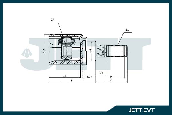 ШРУС внутренний  JETT V40-7111