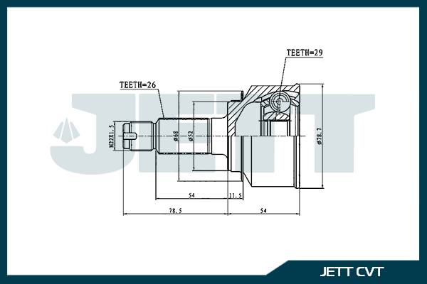 ШРУС внешний  JETT V41-3206