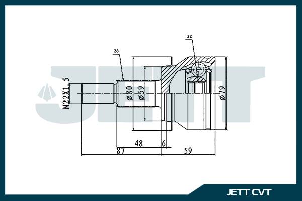ШРУС внешний  JETT V41-2093