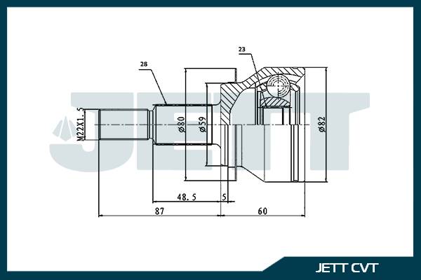 ШРУС внешний  JETT V41-2807