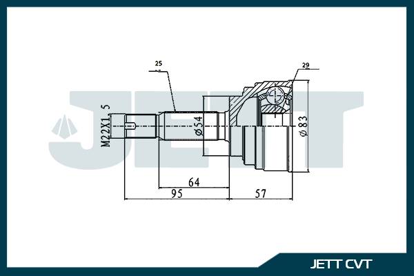 ШРУС внешний  JETT V41-0008