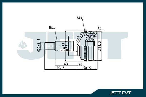ШРУС внешний  JETT V41-2914 ABS
