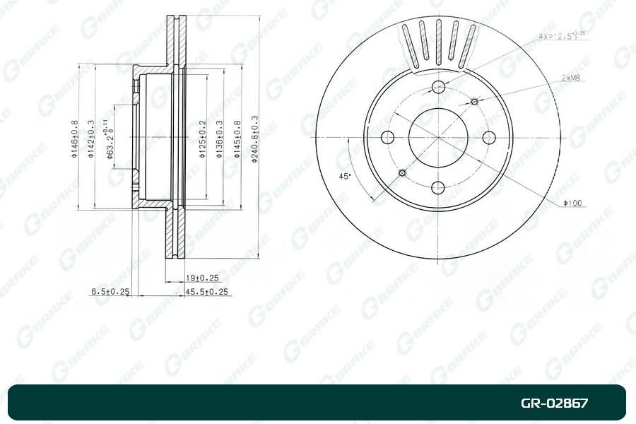 Диск тормозной G-brake  GR-02867