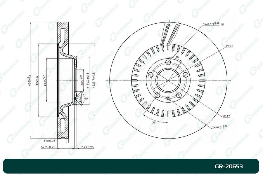 Диск тормозной G-brake  GR-20653