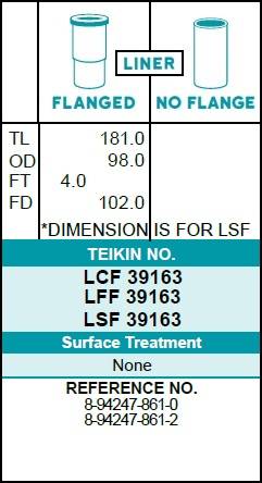 Гильза блока цилиндров TEIKIN LCF39163 (4шт/упак) хромированная