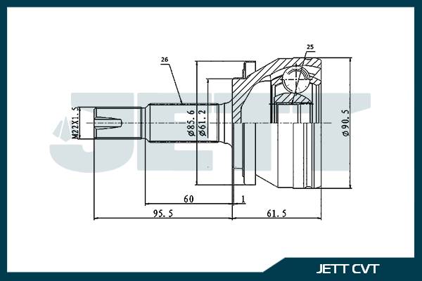 ШРУС внешний  JETT V41-9427