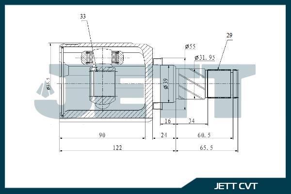 ШРУС внутренний  JETT V40-1205