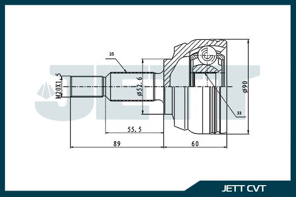 ШРУС внешний  JETT V43-0157