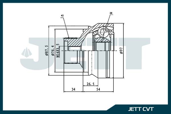 ШРУС внешний  JETT V43-3103