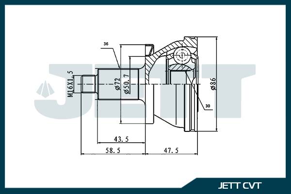 ШРУС внешний  JETT V43-3027