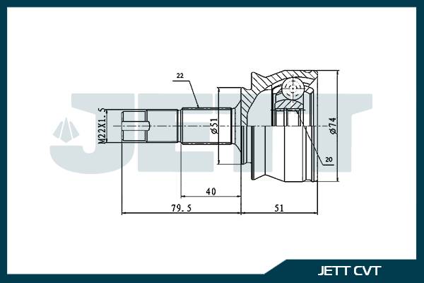 ШРУС внешний  JETT V43-7089