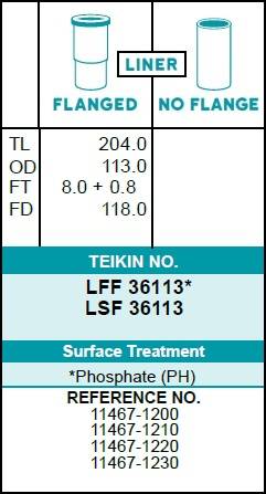 Гильза блока цилиндров TEIKIN LFF36113 (6шт/упак) хонингованная
