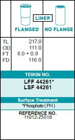 Гильза блока цилиндров TEIKIN LFF44261 (6шт/упак) хонингованная