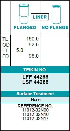 Гильза блока цилиндров TEIKIN LFF44266 (4шт/упак) хонингованная