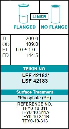 Гильза блока цилиндров TEIKIN LFF42183 (4шт/упак) хонингованная