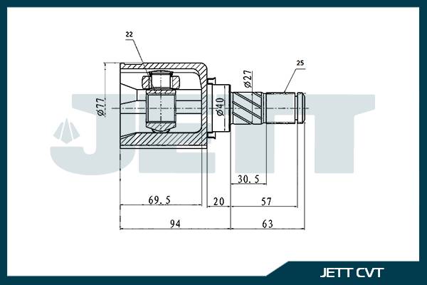 ШРУС внутренний  JETT V40-0050
