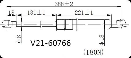 Амортизатор багажника JETT  V21-60766