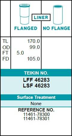 Гильза блока цилиндров TEIKIN LFF46283 (4шт/упак) хонингованная