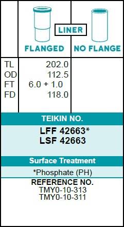 Гильза блока цилиндров TEIKIN LSF42663 (4шт/упак) не хонингованная