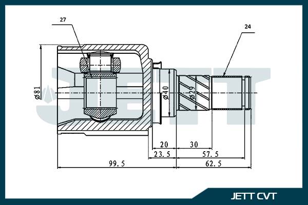 ШРУС внутренний  JETT V40-1073
