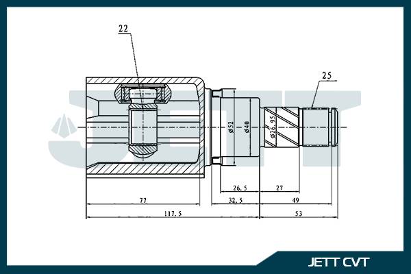 ШРУС внутренний  JETT V40-1179