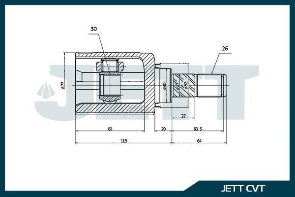 ШРУС внутренний  JETT V40-1103