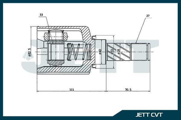 ШРУС внутренний  JETT V40-0105