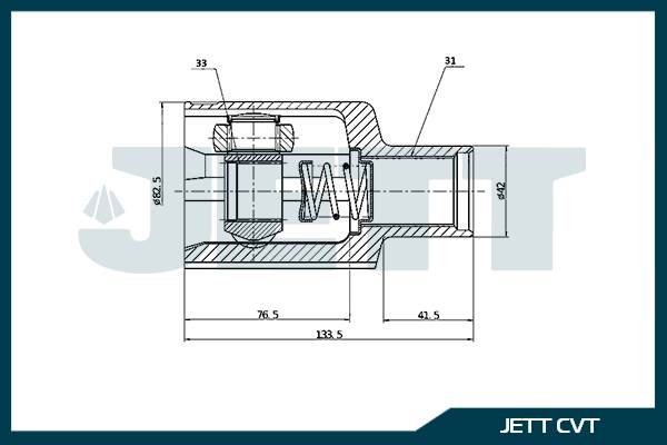 ШРУС внутренний  JETT V40-0106