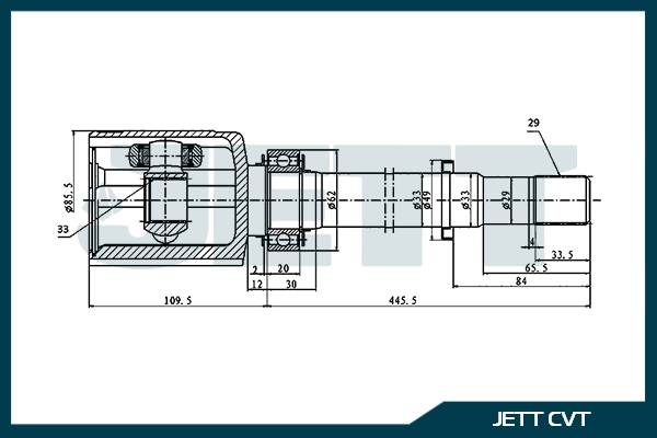 ШРУС внутренний  JETT V40-1724