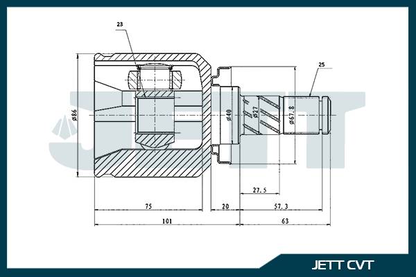ШРУС внутренний  JETT V40-1138