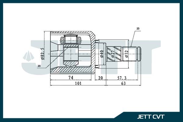 ШРУС внутренний  JETT V40-1151