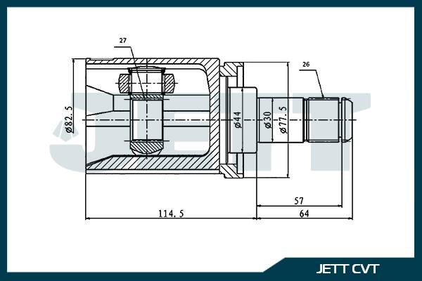 ШРУС внутренний  JETT V40-5021
