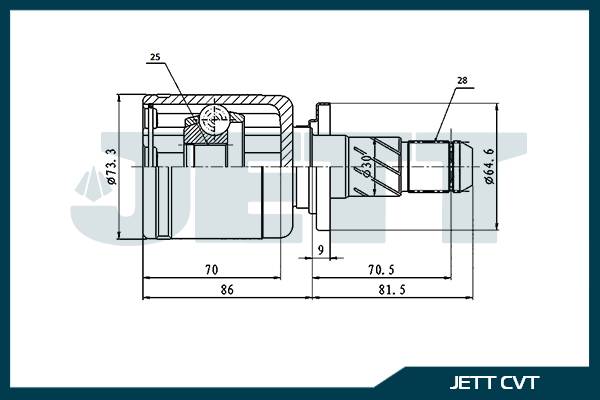 ШРУС внутренний  JETT V40-6019