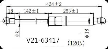Амортизатор стекла багажника JETT  V21-63417