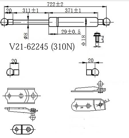 Амортизатор багажника JETT  V21-62245