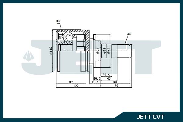 ШРУС внутренний  JETT V40-2396