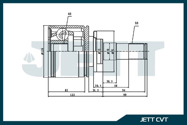 ШРУС внутренний  JETT V40-2431