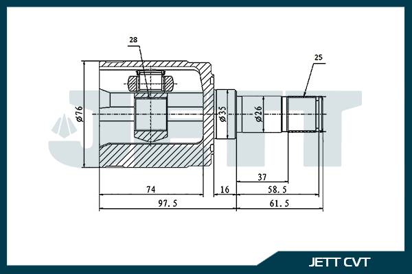 ШРУС внутренний  JETT V40-3021